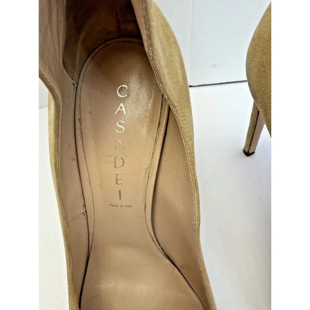 CASADEI Burgundy Suede Pumps Blade Heels Size 9 Good Used Condition